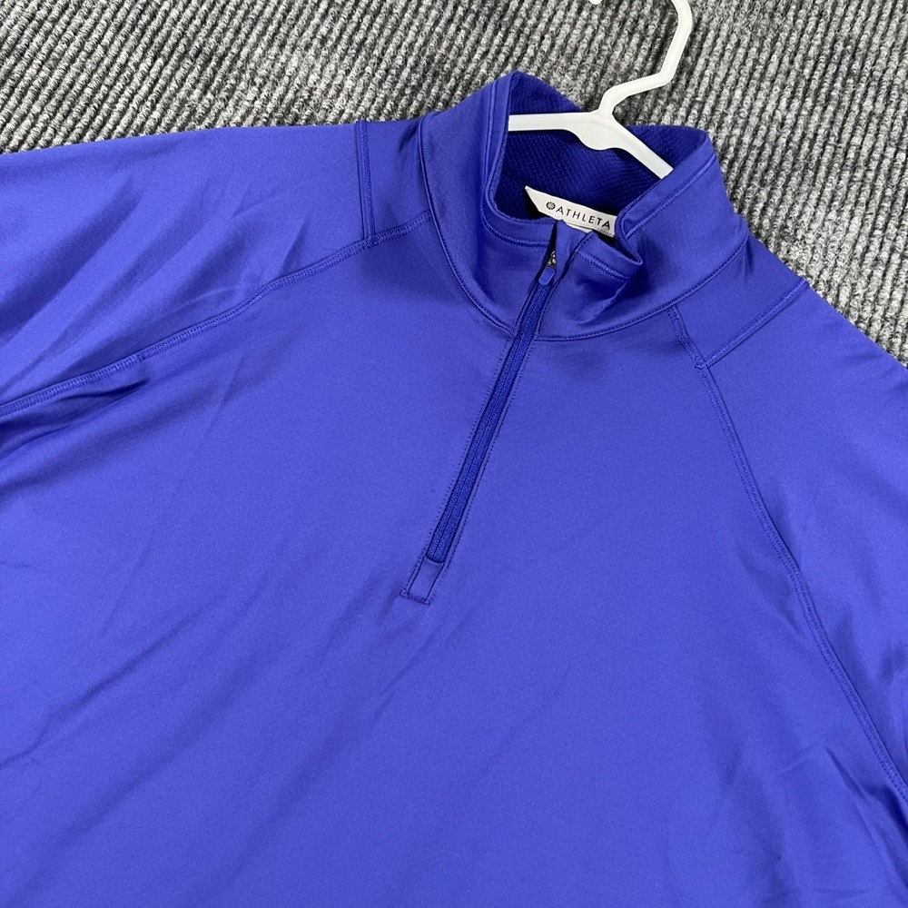 Athleta Pullover Shirt Womens XL Extra Large Blue Long Sleeve 1/4 Zip Active Gym